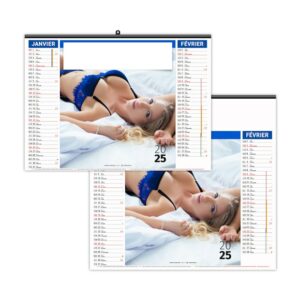 Calendrier publicitaire mural 7 feuillets DESSOUS CHICS